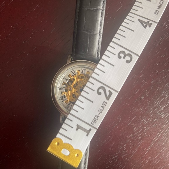 Stuhrling Original Skeleton Watch on Black Leather Band - Picture 6 of 6